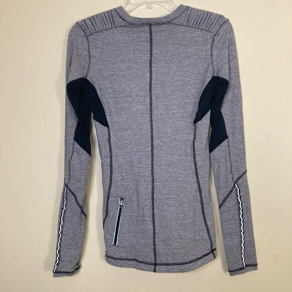 Lululemon Star Runner Womens 6 Black Gray Tonka Stripe Reflective Sleeve Accent - Picture 2 of 12